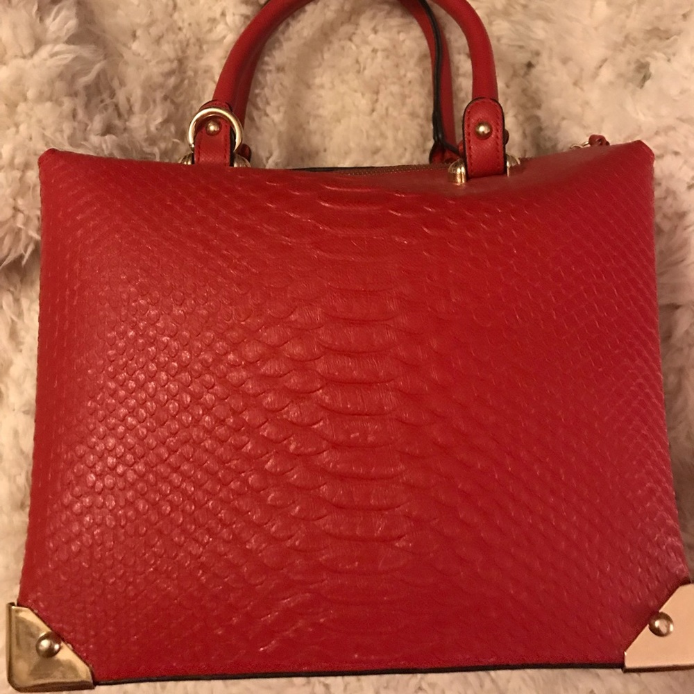 Red Snake Skin Bag